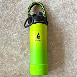 Brand New FarSea Neon Green Water Bottle 24 oz BPA Free Stainless Steel